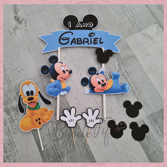Topo de Bolo "Mickey/Minnie Baby"