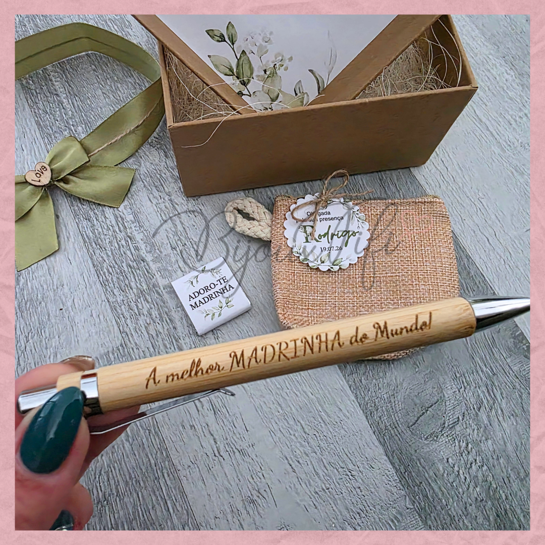 Caixa Oferta Madrinha/Avó/Mãe "Greenery"