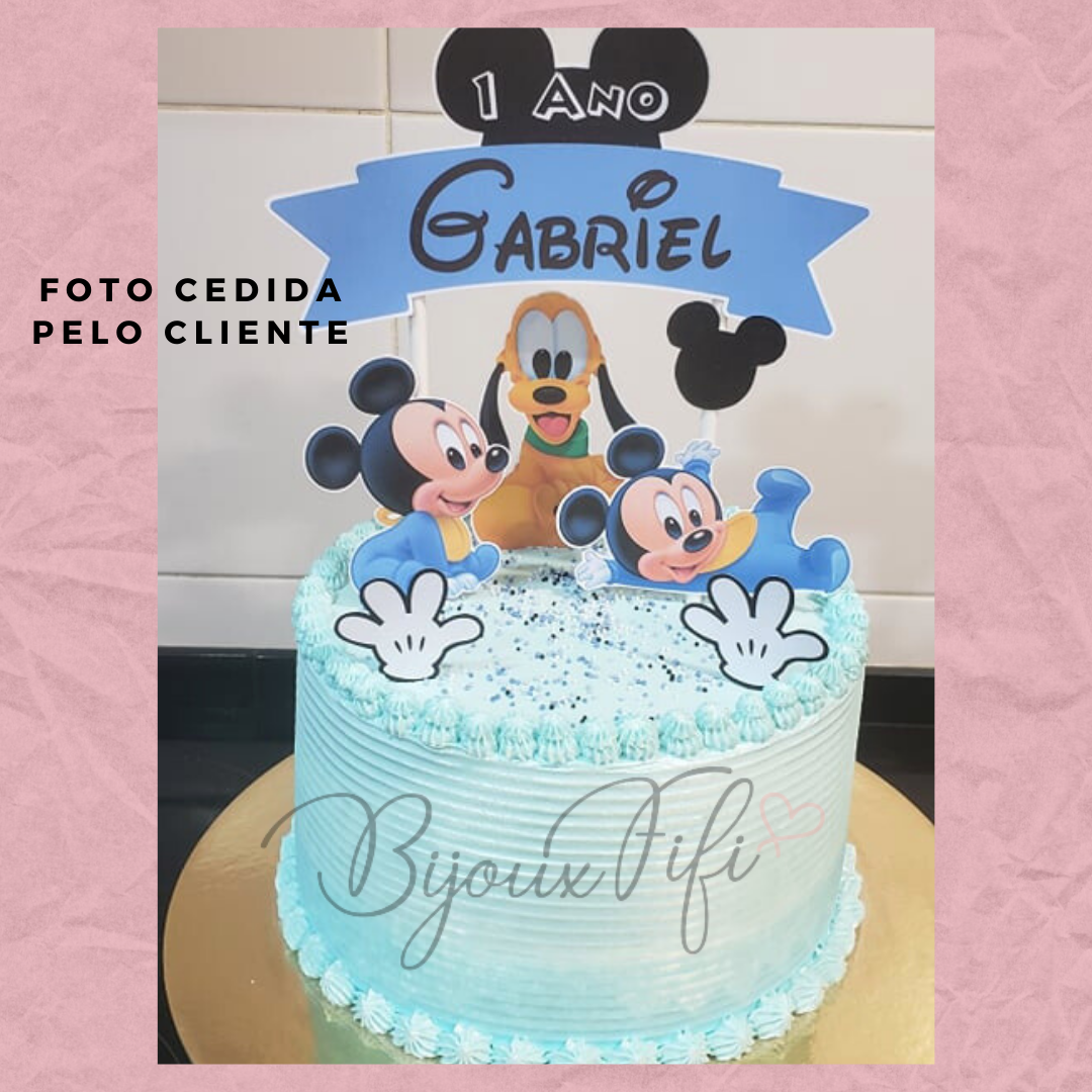 Topo de Bolo "Mickey/Minnie Baby"