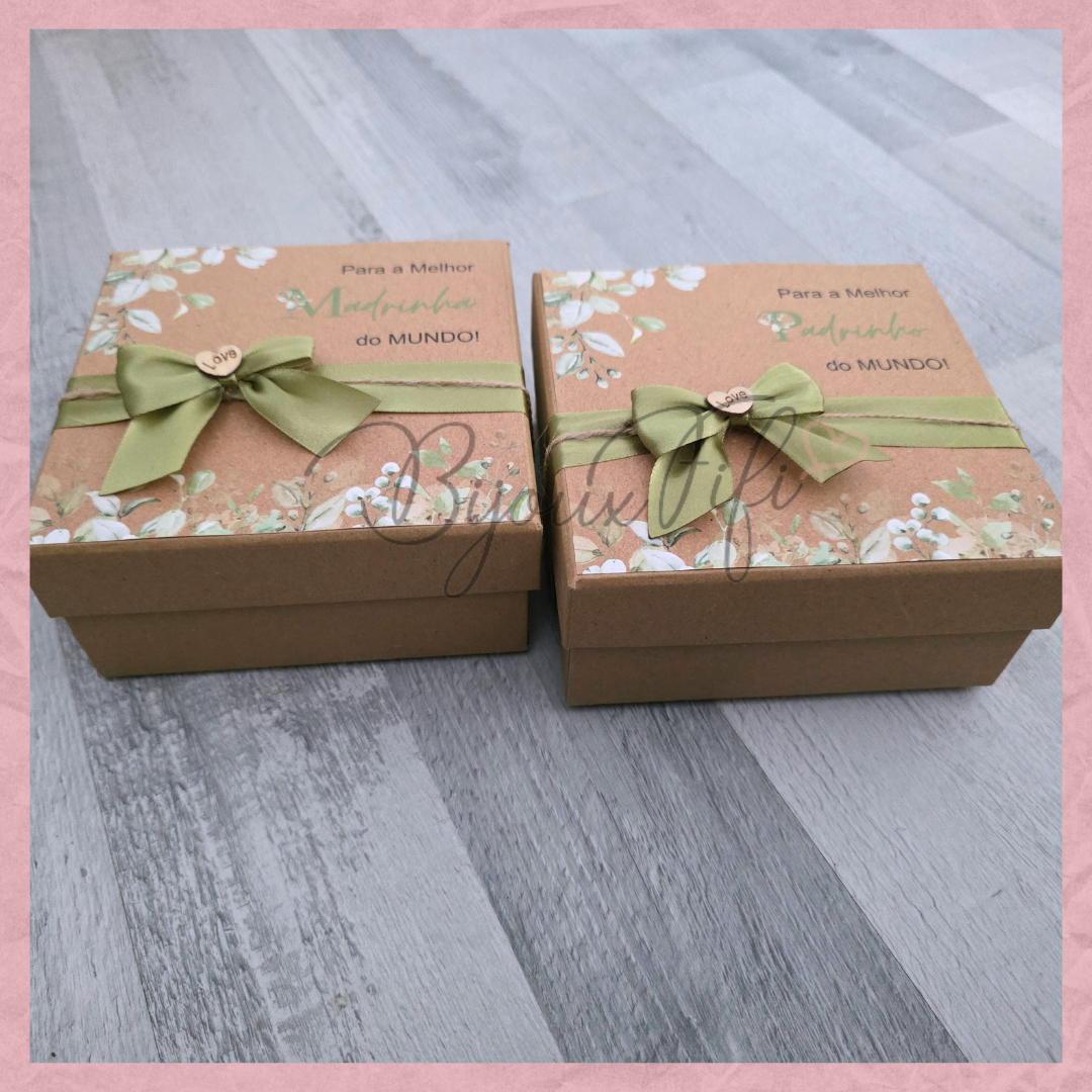 Caixa Oferta Madrinha/Avó/Mãe "Greenery"