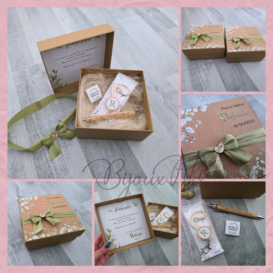 Caixa Oferta Padrinho/Avô/Pai "Greenery"