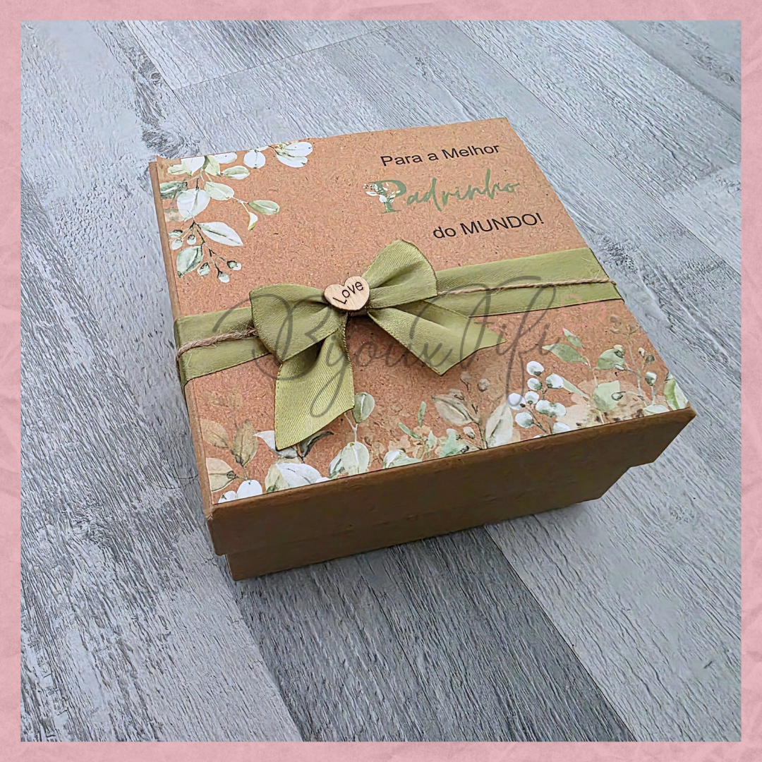 Caixa Oferta Padrinho/Avô/Pai "Greenery"
