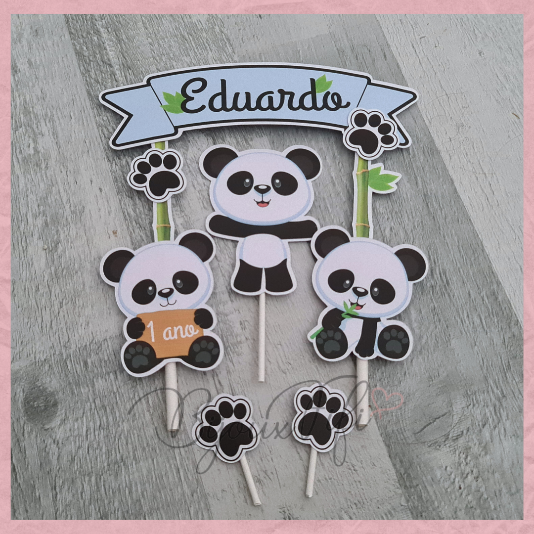 Topo de Bolo "Panda"