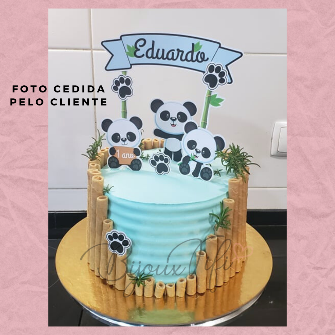 Topo de Bolo "Panda"
