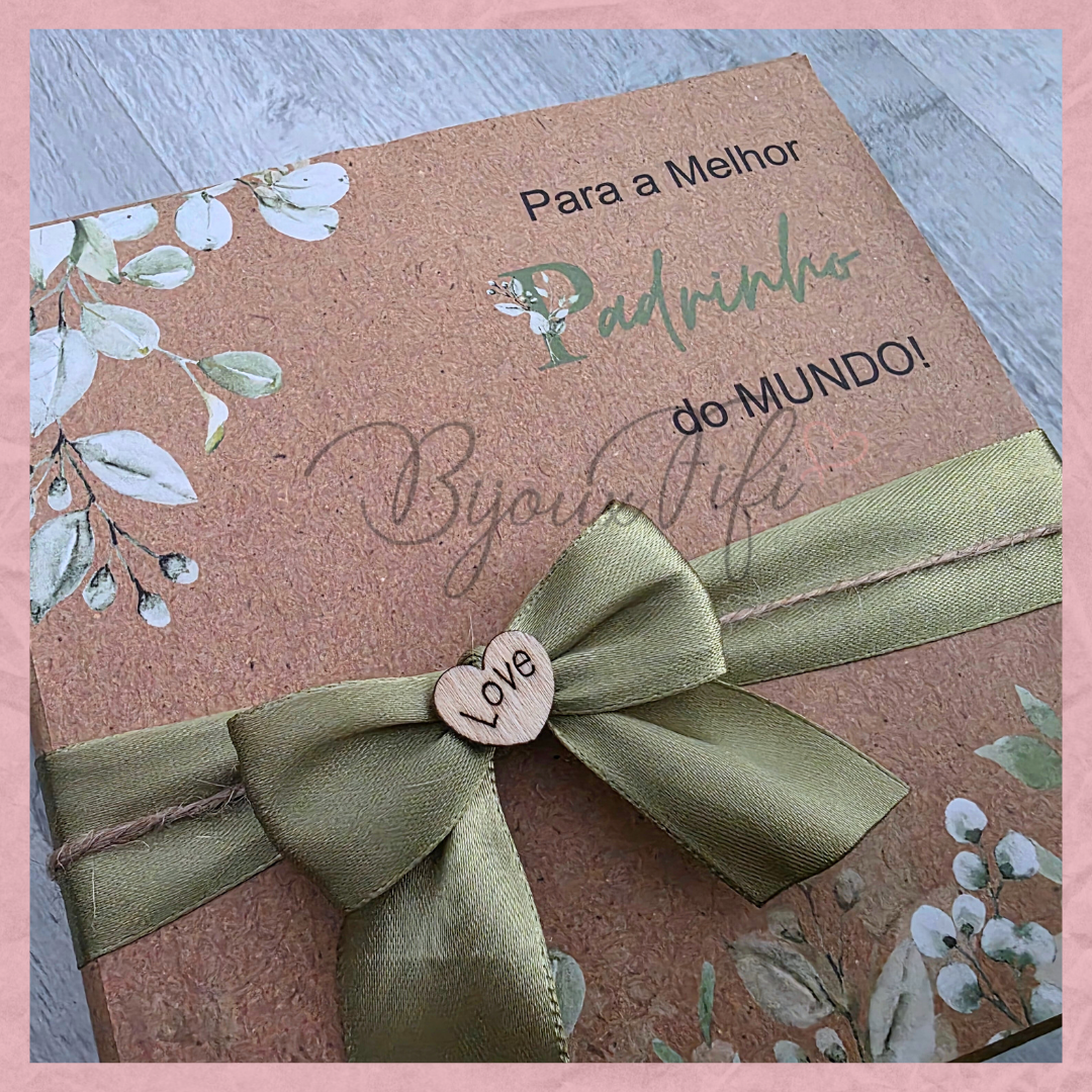 Caixa Oferta Padrinho/Avô/Pai "Greenery"