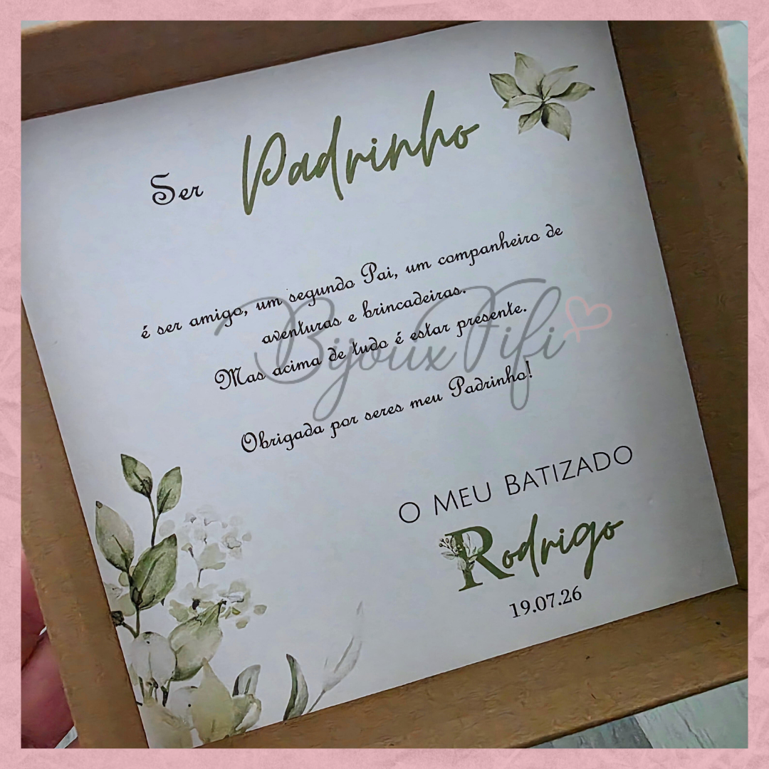 Caixa Oferta Padrinho/Avô/Pai "Greenery"