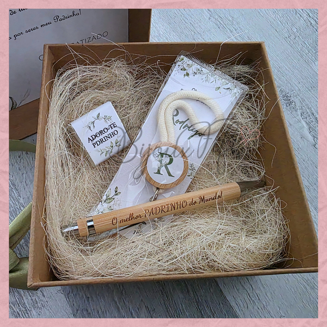 Caixa Oferta Padrinho/Avô/Pai "Greenery"