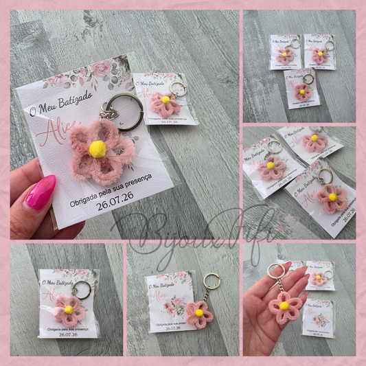 Porta-chaves Flor "Old Rose"