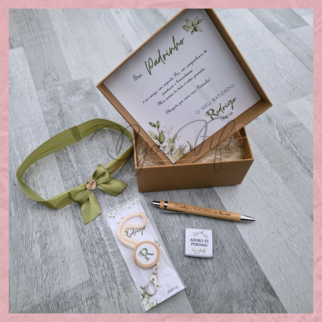 Caixa Oferta Padrinho/Avô/Pai "Greenery"