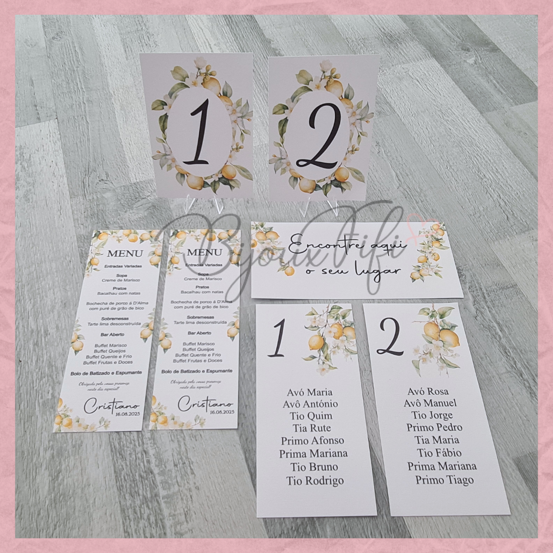 Cartões Seating Plan "Lemon" MB063