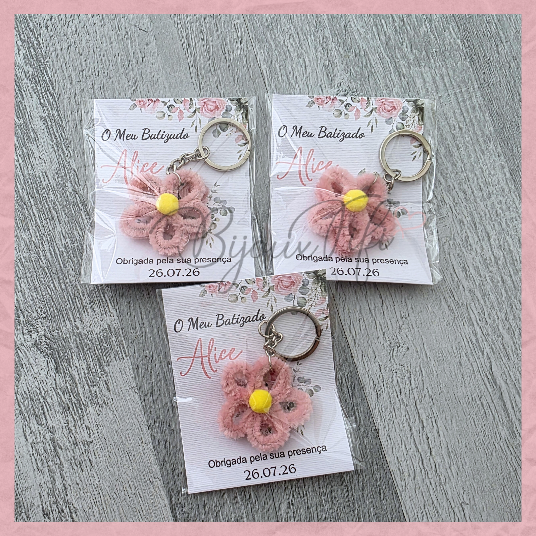 Porta-chaves Flor "Old Rose"