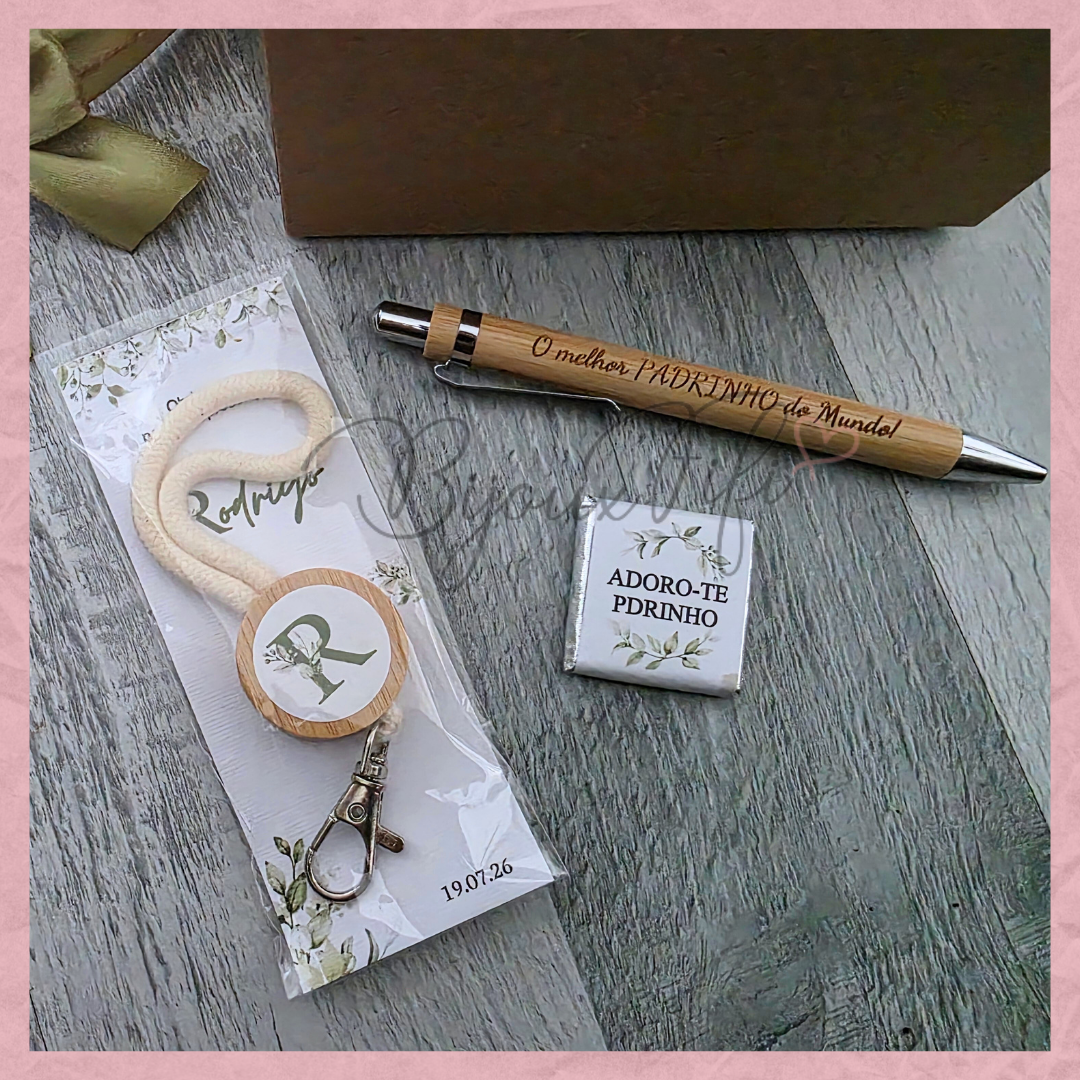 Caixa Oferta Padrinho/Avô/Pai "Greenery"