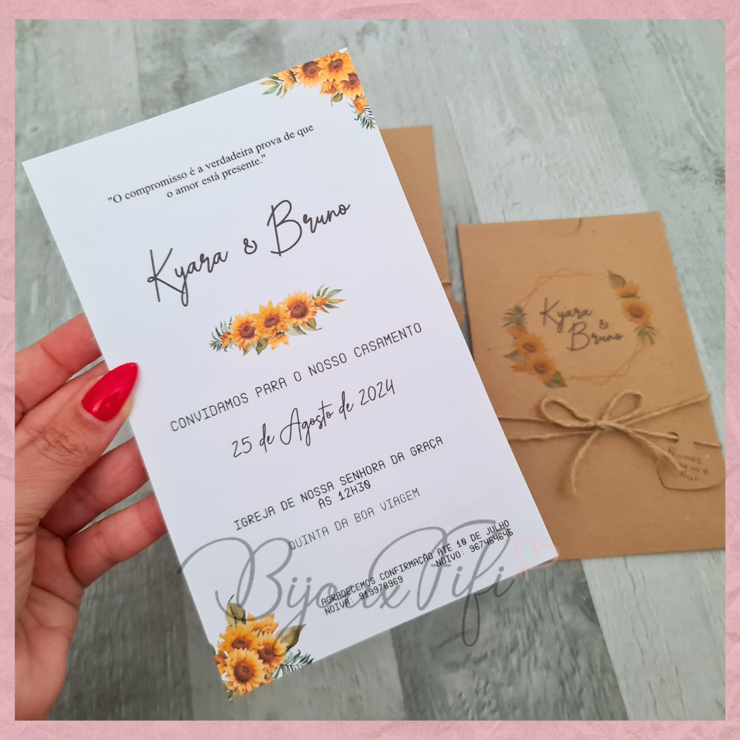 Convite Wedding "Girassol" MB061
