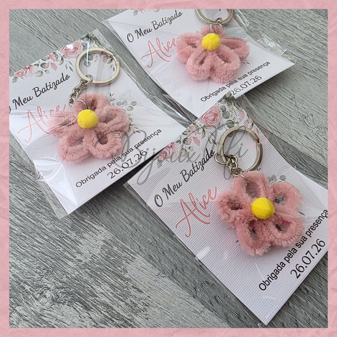 Porta-chaves Flor "Old Rose"