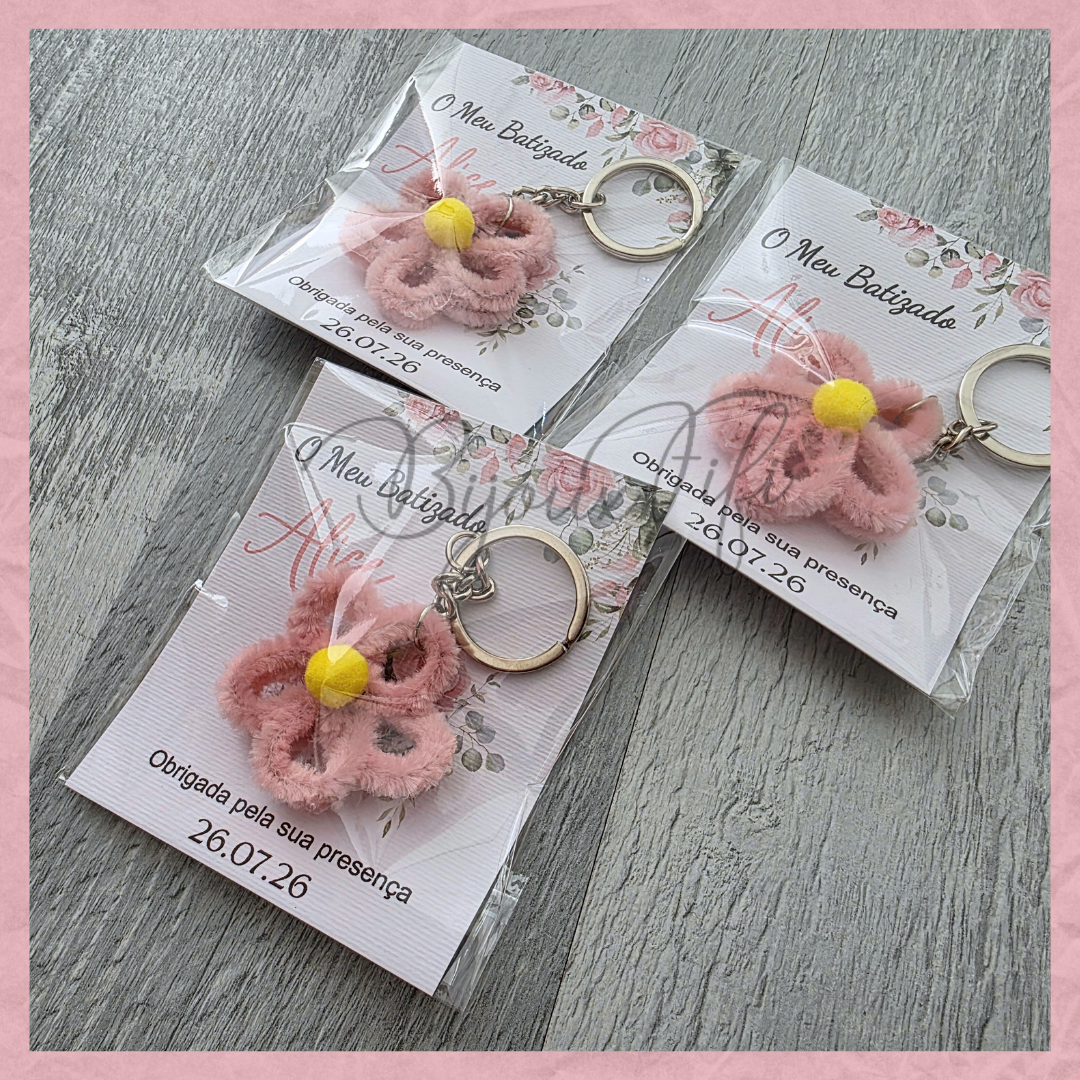 Porta-chaves Flor "Old Rose"