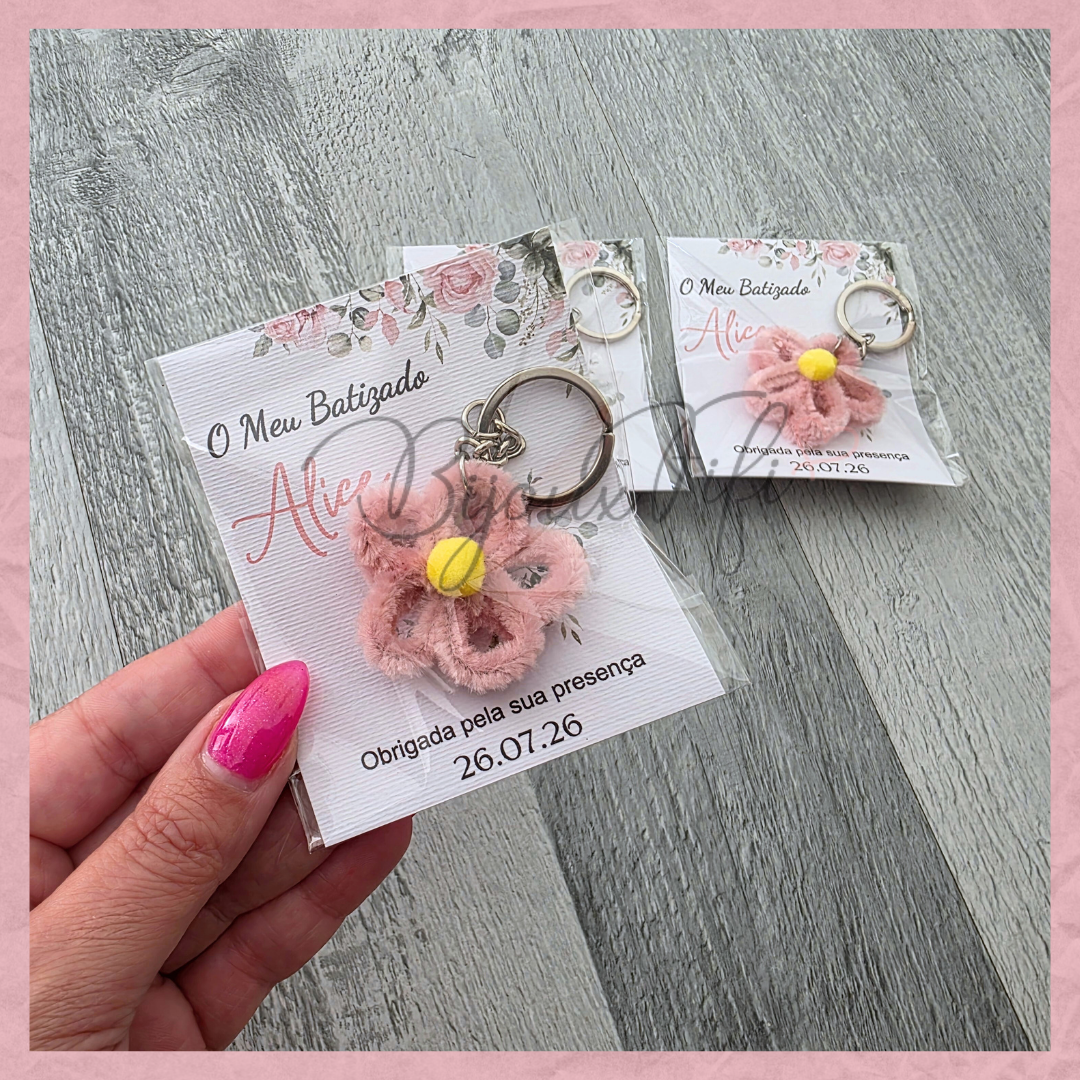 Porta-chaves Flor "Old Rose"