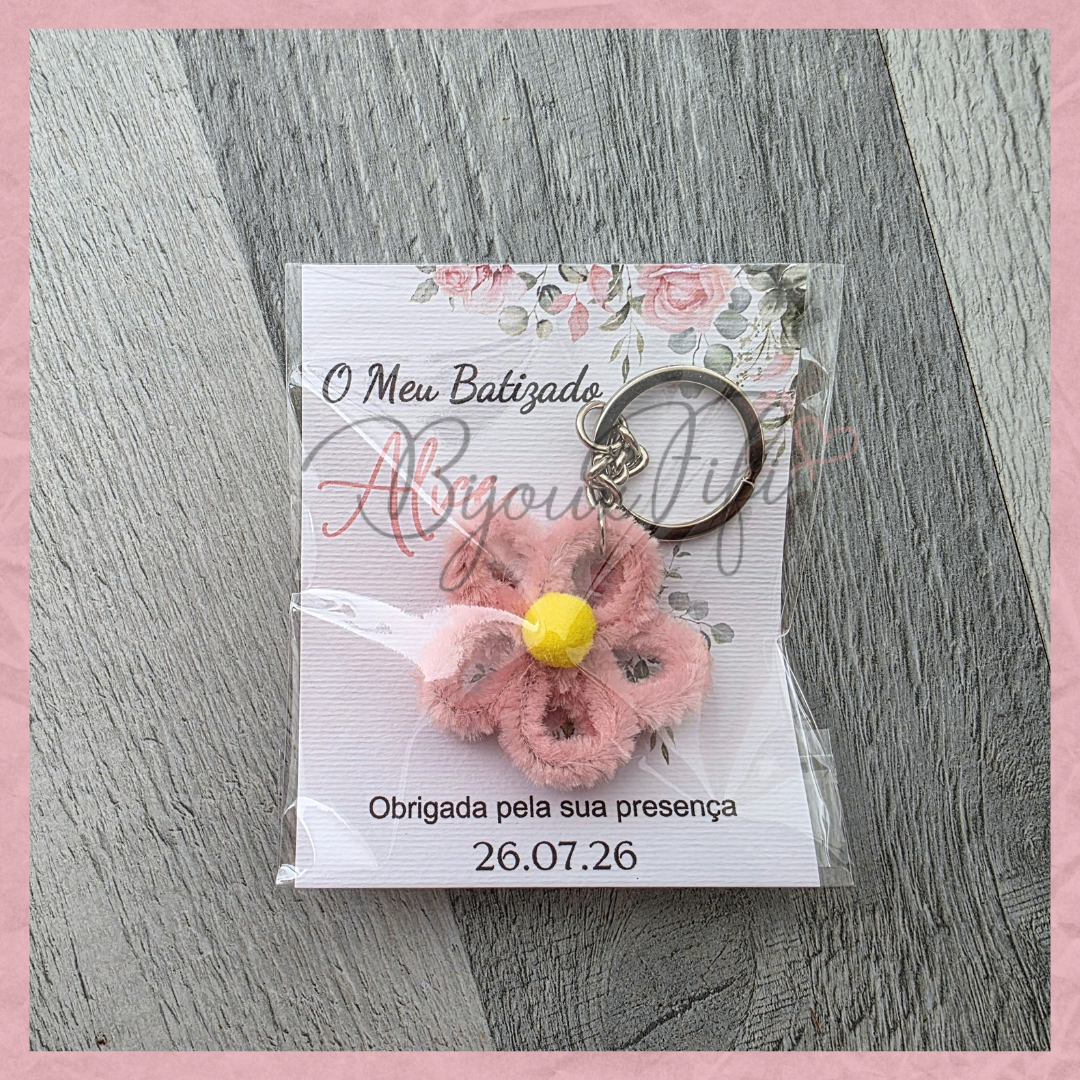 Porta-chaves Flor "Old Rose"