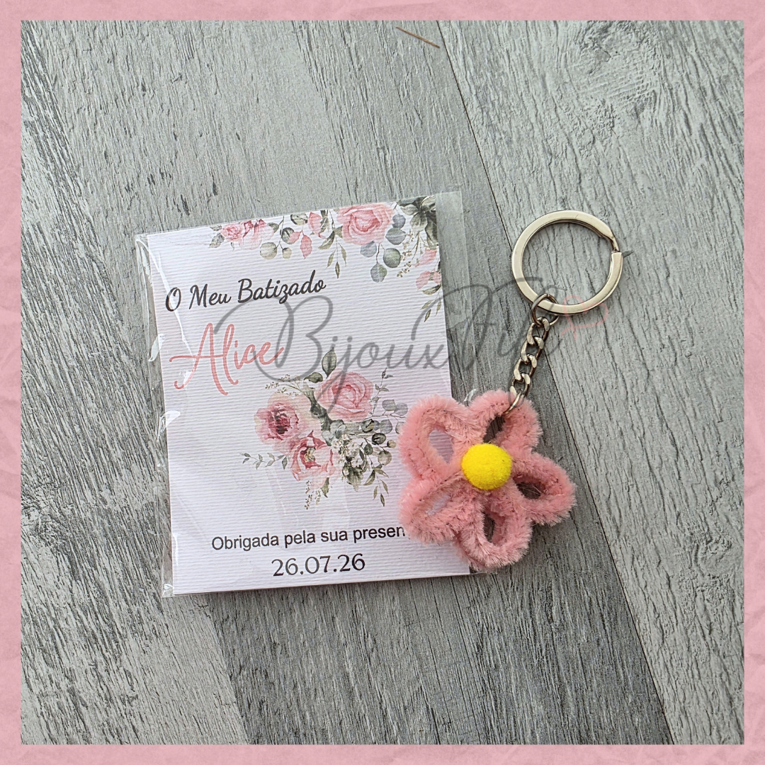 Porta-chaves Flor "Old Rose"