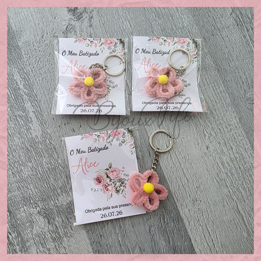 Porta-chaves Flor "Old Rose"