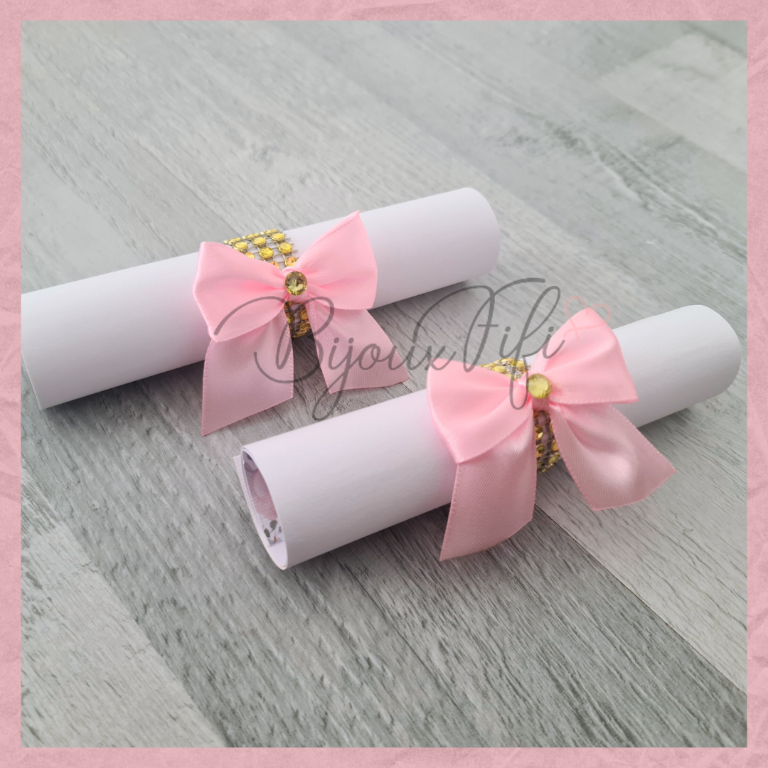 Convite Rolinho "Cute Angel" Rose
