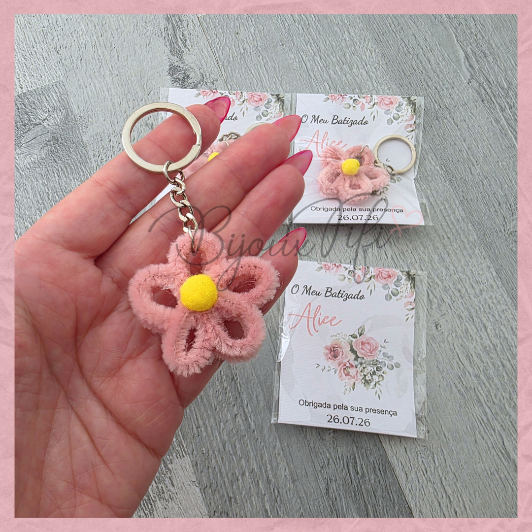Porta-chaves Flor "Old Rose"