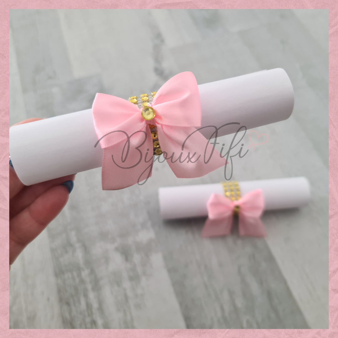 Convite Rolinho "Cute Angel" Rose