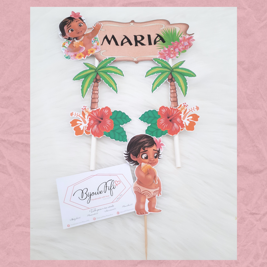 Topo de Bolo "Moana"