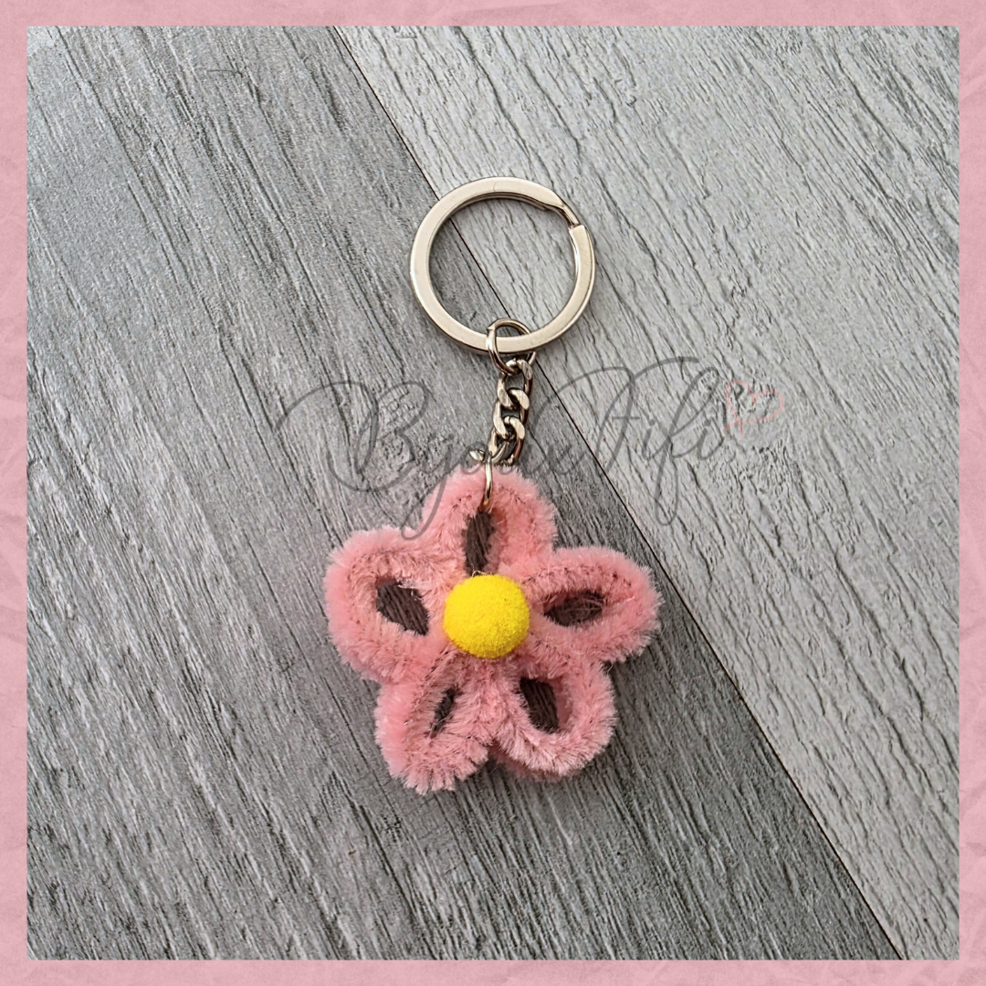 Porta-chaves Flor "Old Rose"