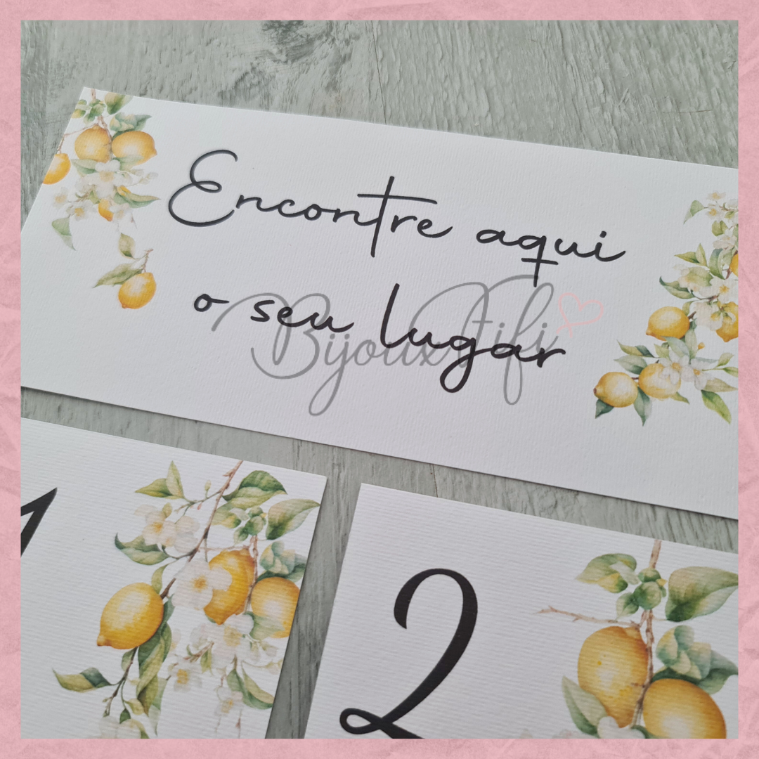 Cartões Seating Plan "Lemon" MB063
