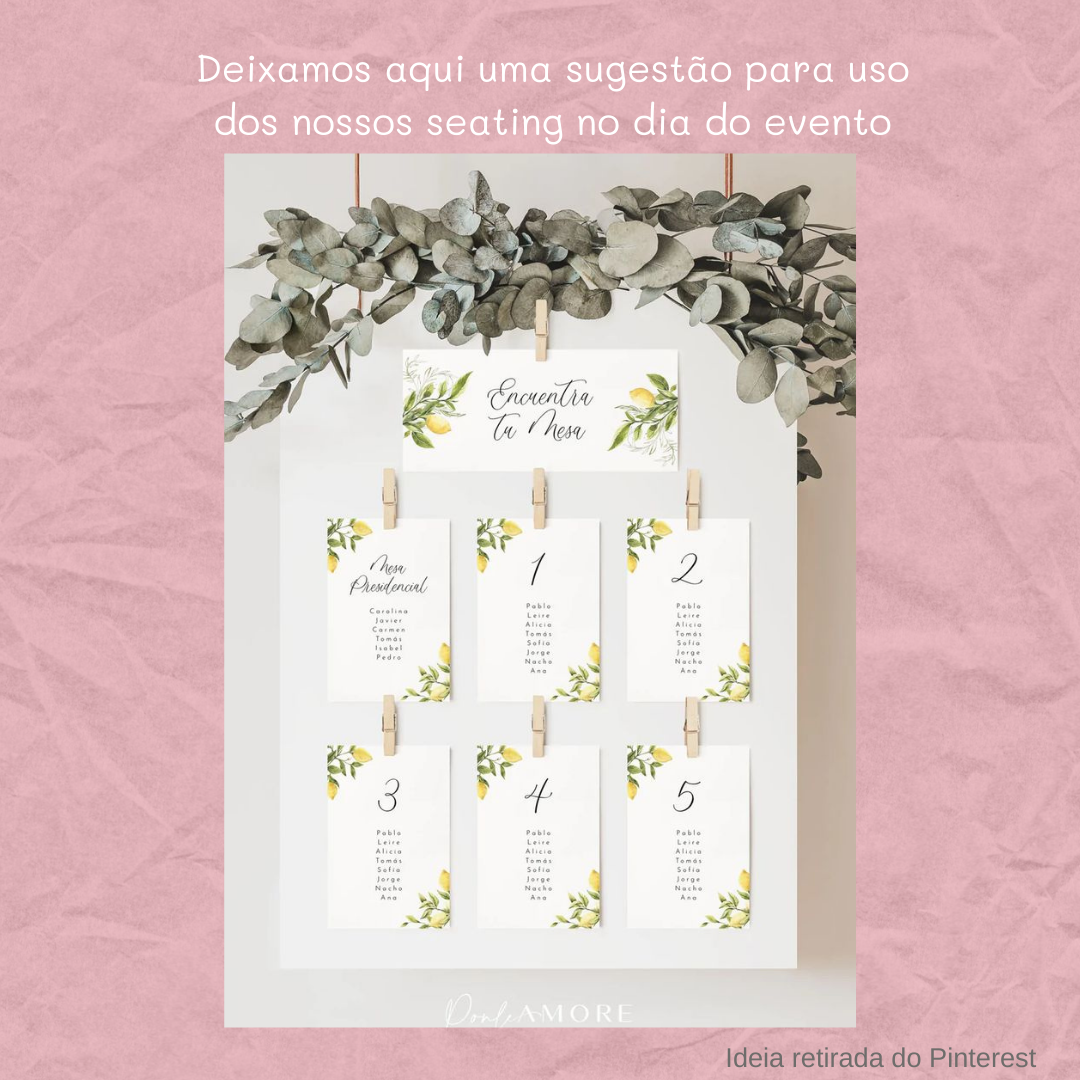 Cartões Seating Plan "Lemon" MB063