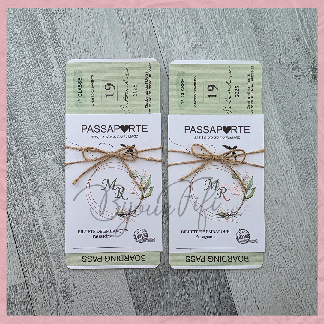 Convite Wedding Passaporte "Fly for Nature"