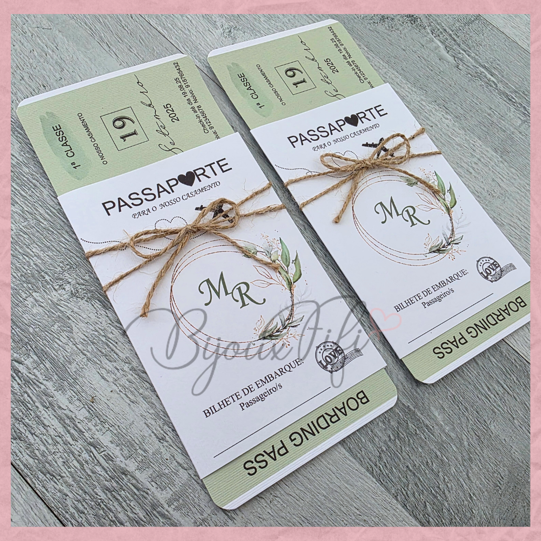 Convite Wedding Passaporte "Fly for Nature"