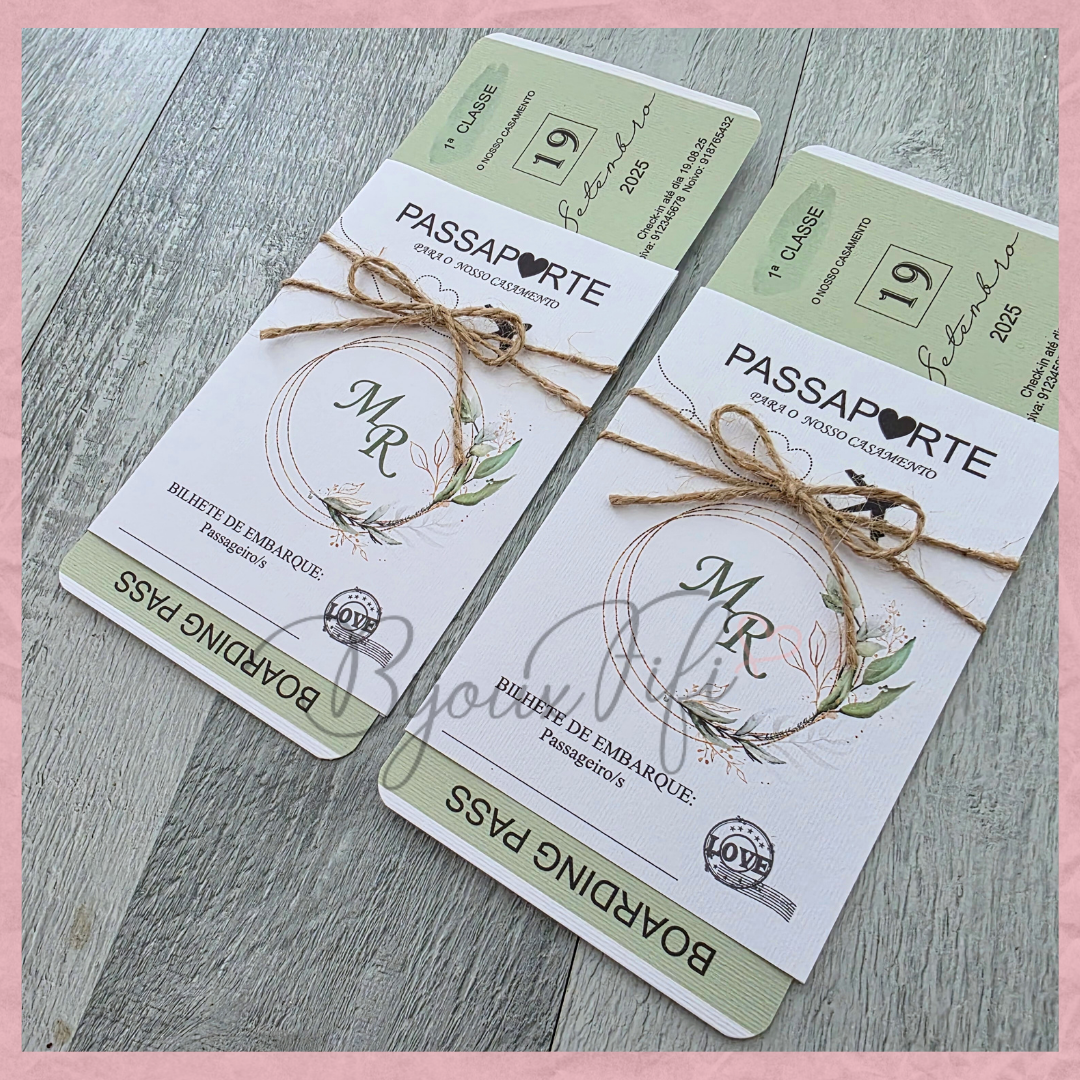 Convite Wedding Passaporte "Fly for Nature"