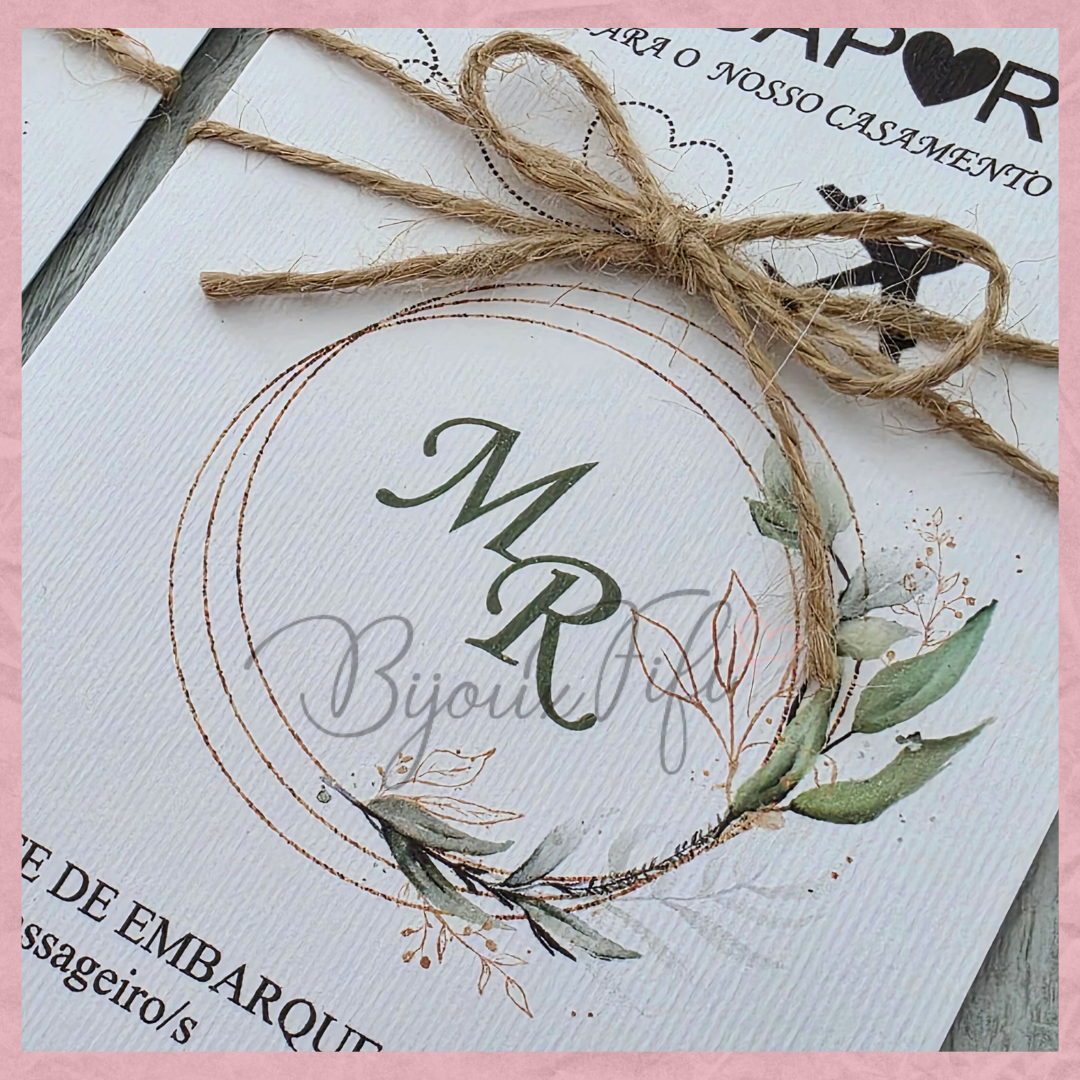 Convite Wedding Passaporte "Fly for Nature"