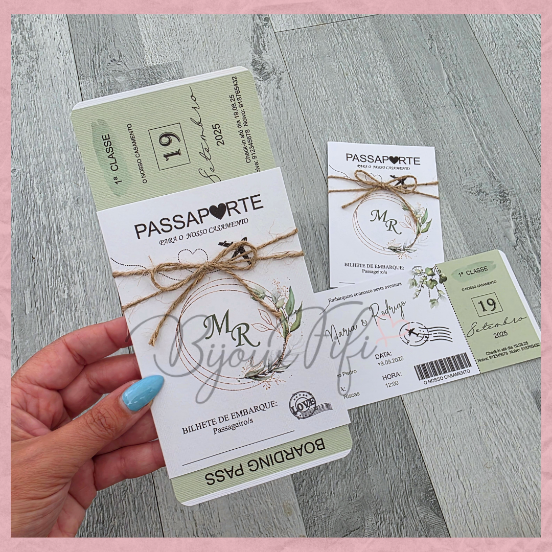 Convite Wedding Passaporte "Fly for Nature"