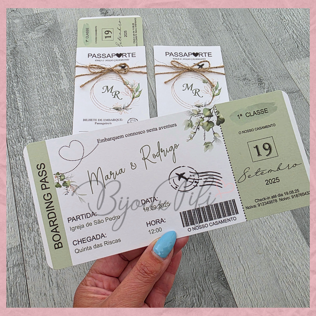 Convite Wedding Passaporte "Fly for Nature"