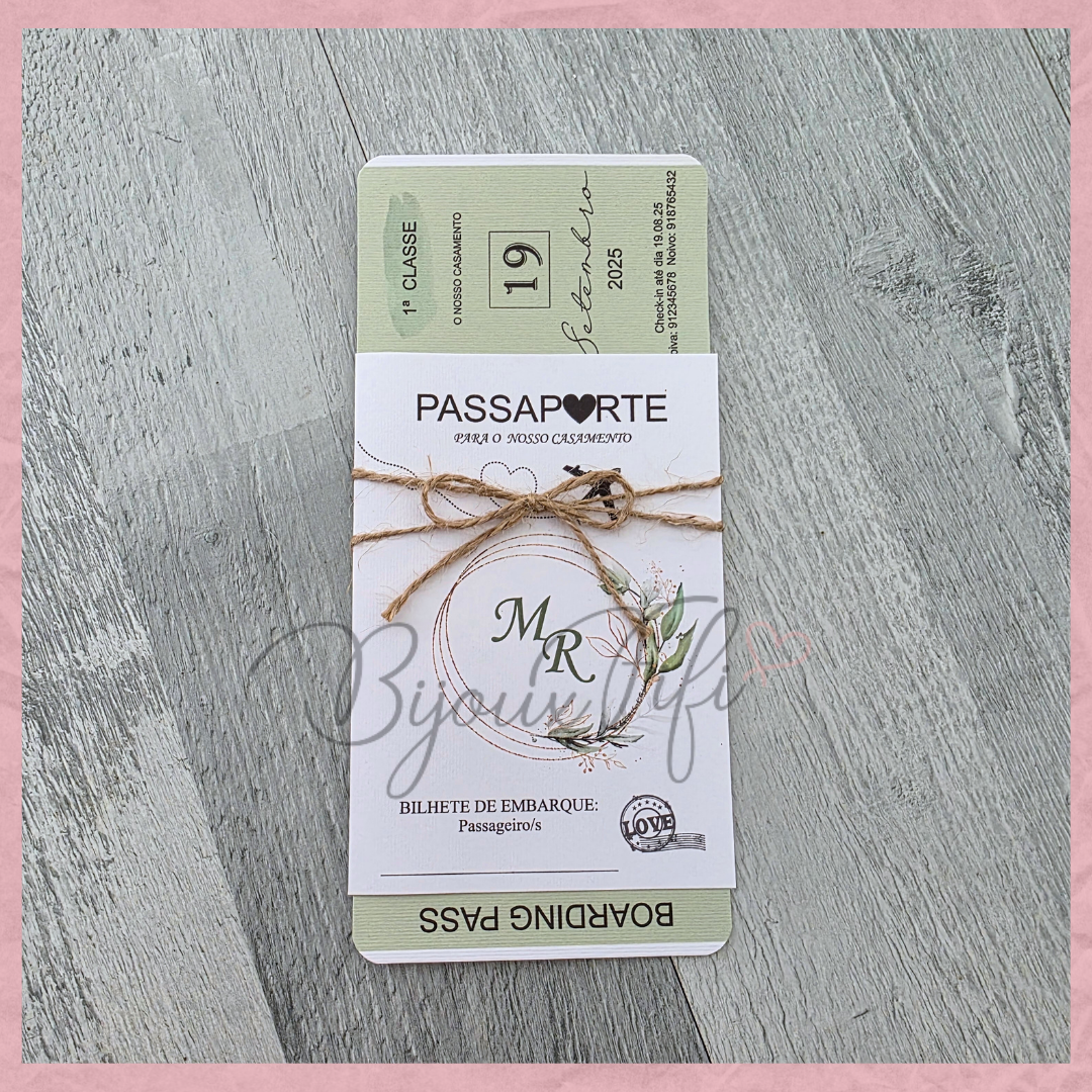 Convite Wedding Passaporte "Fly for Nature"