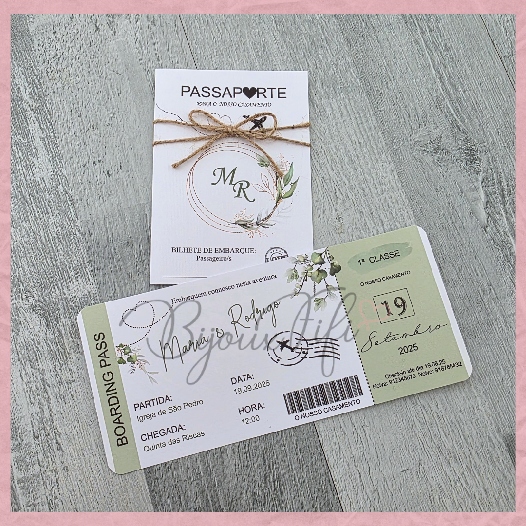 Convite Wedding Passaporte "Fly for Nature"