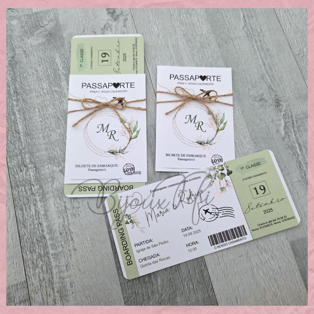 Convite Wedding Passaporte "Fly for Nature"