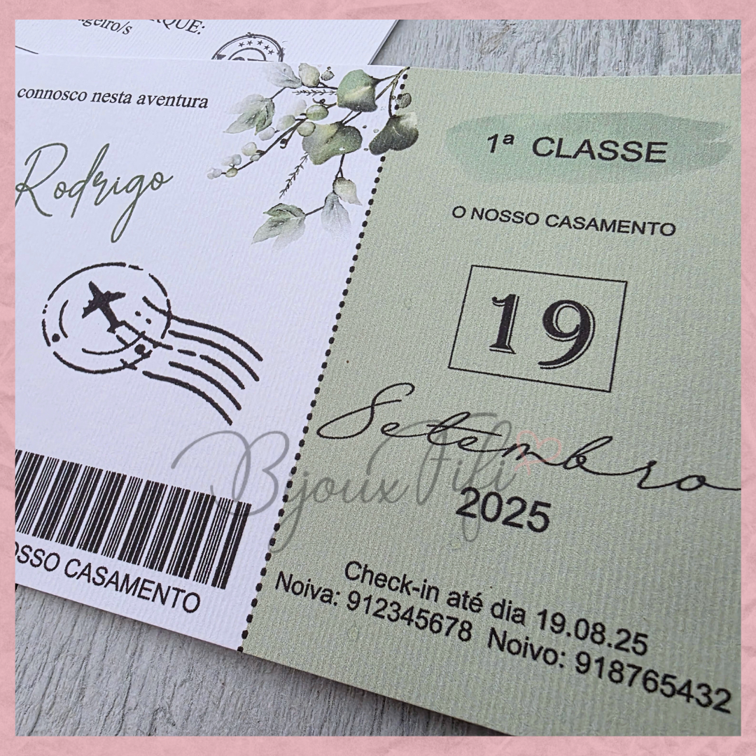 Convite Wedding Passaporte "Fly for Nature"