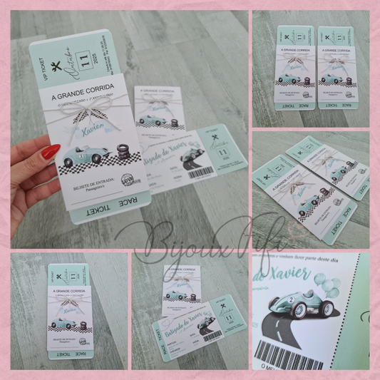 Convite Passaporte "Vintage Car"
