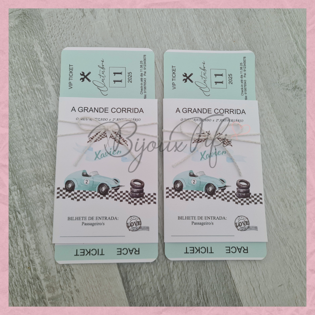 Convite Passaporte "Vintage Car"