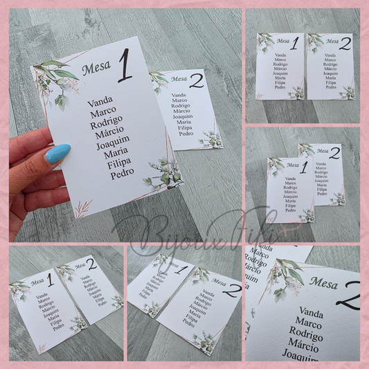 Cartões Seating Plan "Fly for Nature"