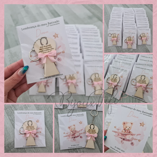 Porta-chaves anjo "Cute Bear" Rose