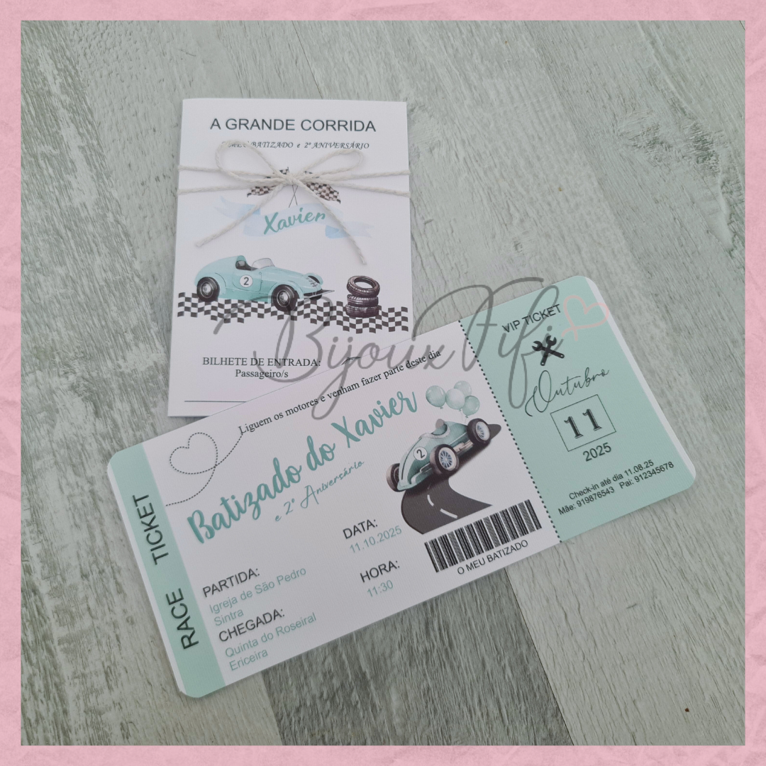 Convite Passaporte "Vintage Car"