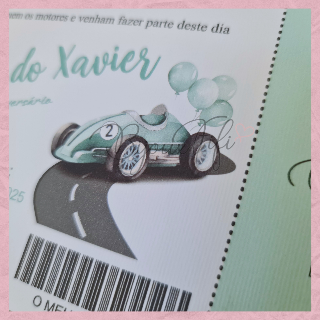 Convite Passaporte "Vintage Car"