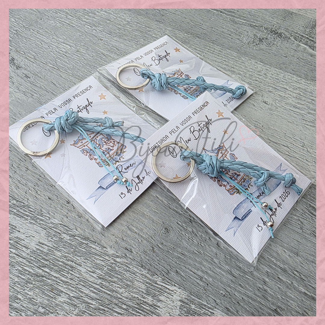 Porta-chaves cabedal "Fun Park" Blue