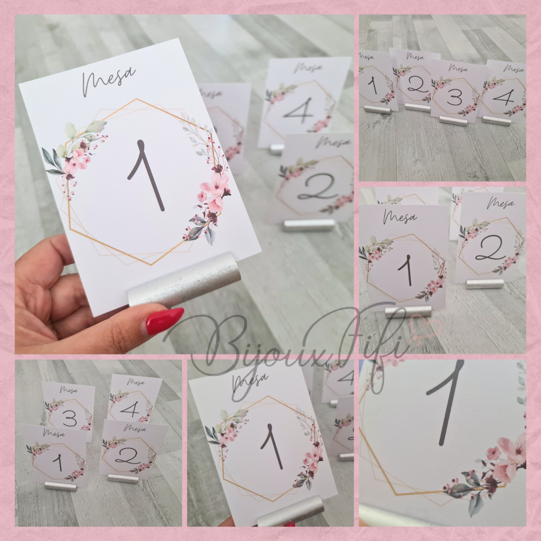 Marcador de Mesa com base "Romantic Rose"