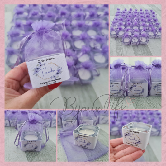 Suporte de vidro com vela "Lilac" MB089