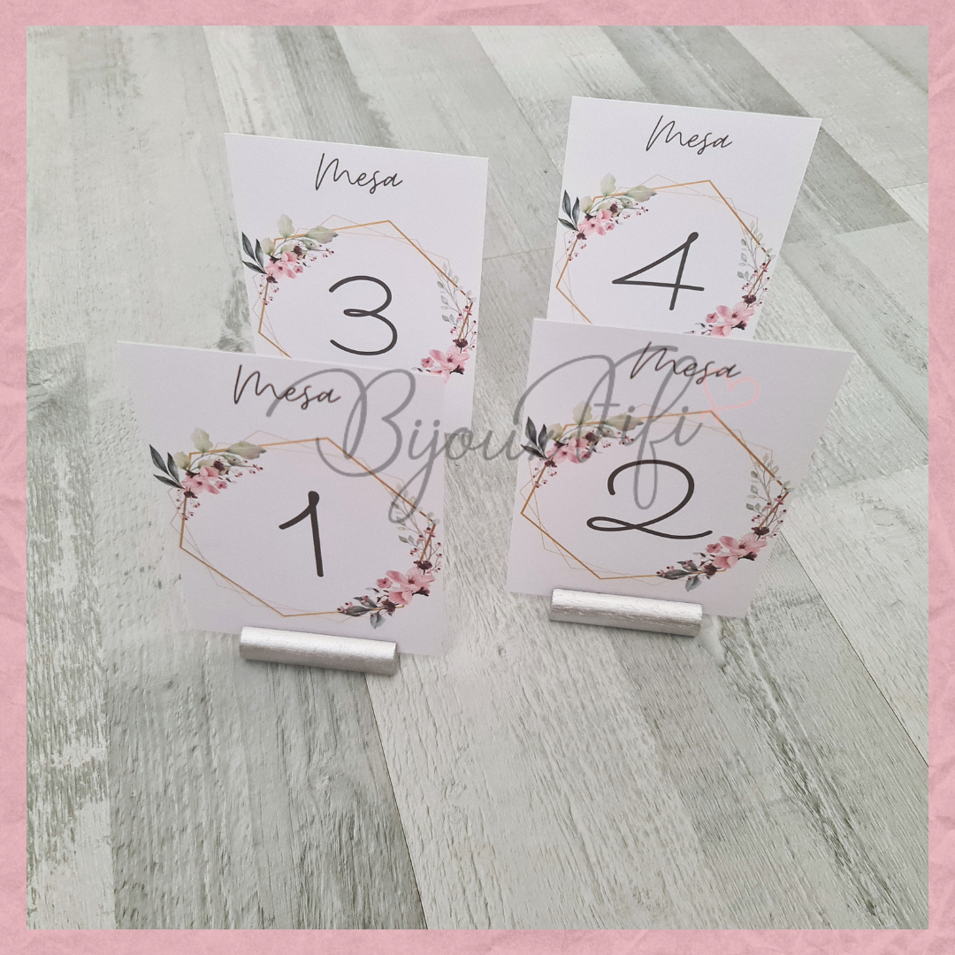 Marcador de Mesa com base "Romantic Rose"